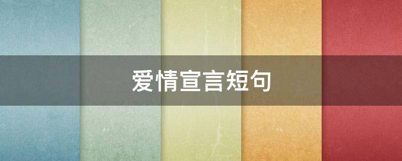 爱情宣言短句 爱情宣言短句10字