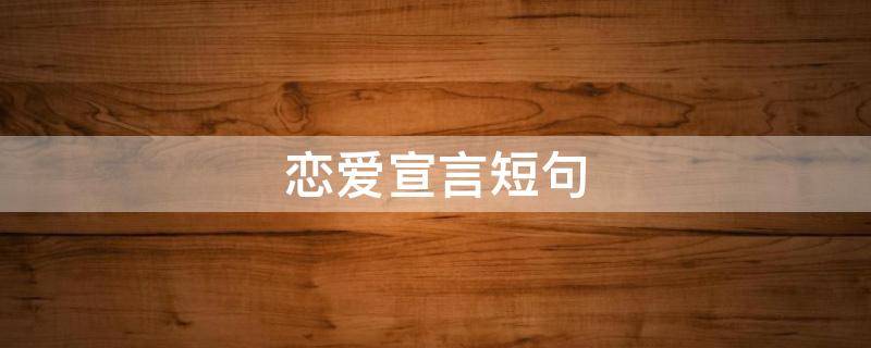 恋爱宣言短句（恋爱宣言短句文案）