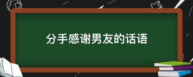 分手感谢男友的话语
