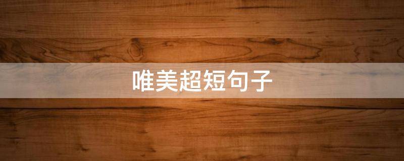 唯美超短句子 超唯美句子简短