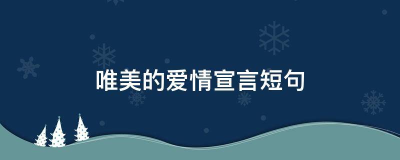 唯美的爱情宣言短句