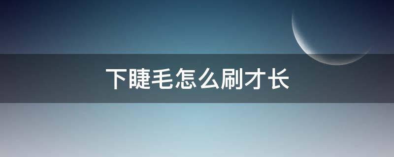 下睫毛怎么刷才长（下睫毛怎么刷才长出来）