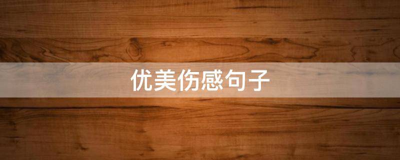 优美伤感句子 优美伤感句子短句