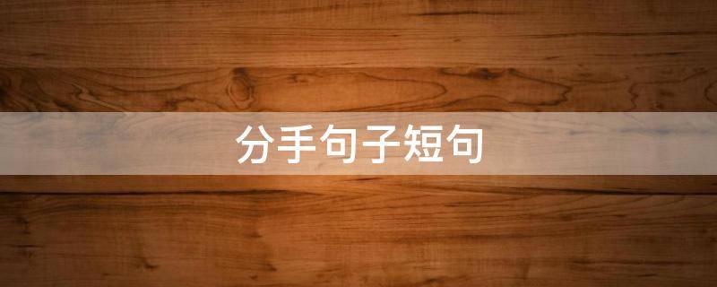分手句子短句（分手 短句）