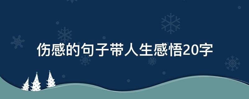 伤感的句子带人生感悟20字 伤感的句子带人生感悟100字