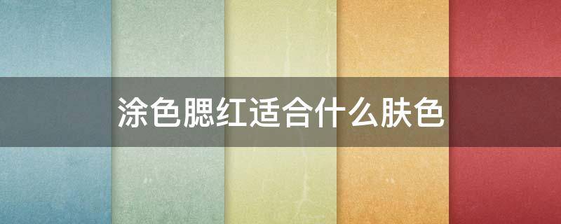 涂色腮红适合什么肤色（涂腮红的叫什么）