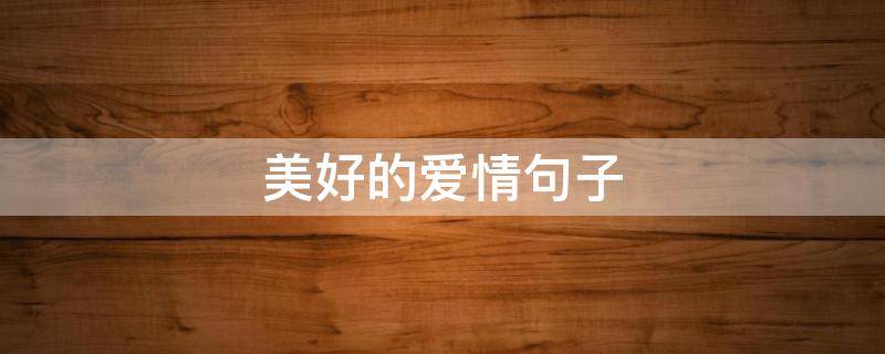 美好的爱情句子（美好的爱情句子说说心情）