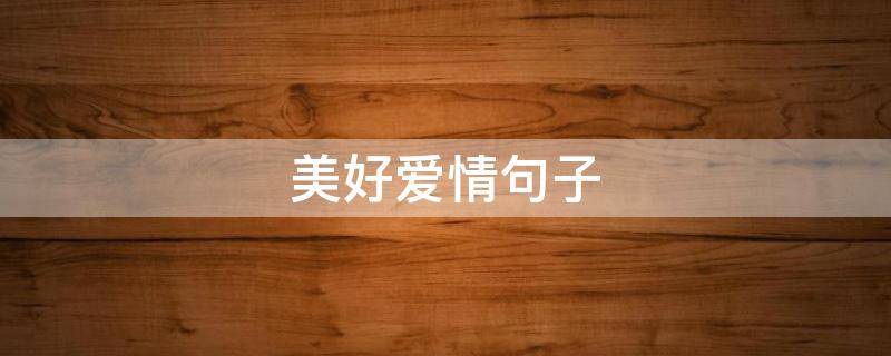 美好爱情句子（美好爱情句子唯美短句）
