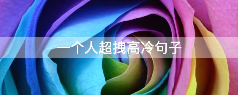 一个人超拽高冷句子 一个人超拽高冷句子说说