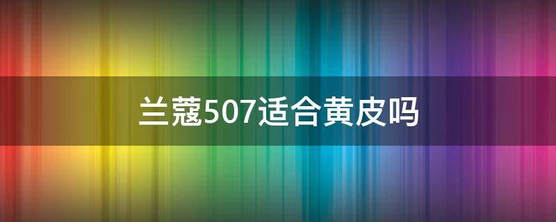 兰蔻507适合黄皮吗（兰蔻507好看吗）