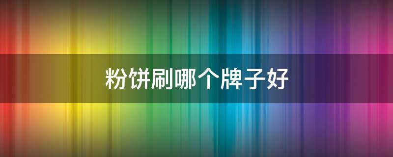 粉饼刷哪个牌子好 粉饼最好用的