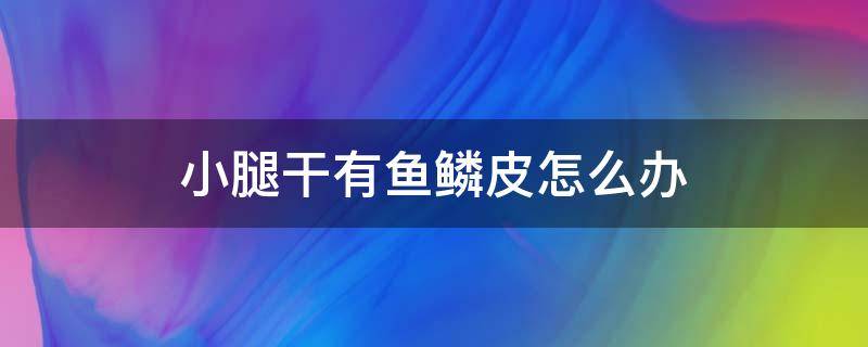 小腿干有鱼鳞皮怎么办 小腿干有鱼鳞皮用什么好