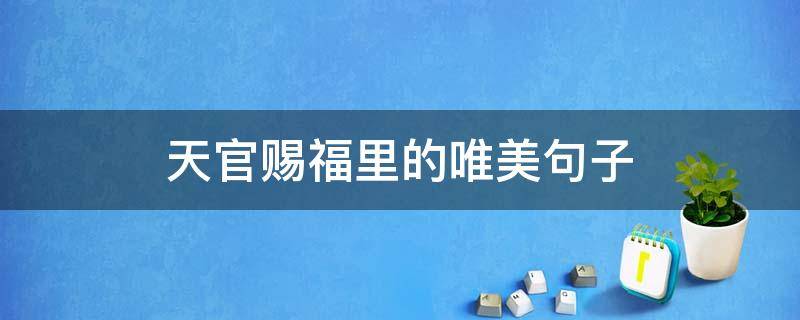天官赐福里的唯美句子 天官赐福的金典句子