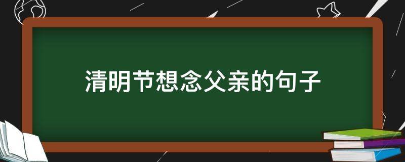 清明节想念父亲的句子（清明节想念父亲的句子怎么写）