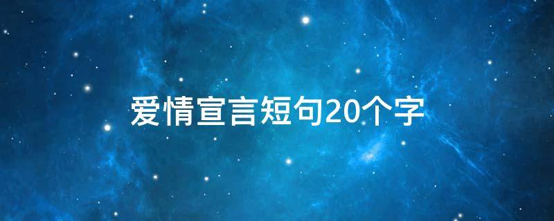 爱情宣言短句20个字（爱情宣言短句20个字怎么写）