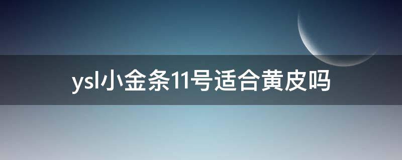 ysl小金条11号适合黄皮吗（ysl小金条11号怎么样）