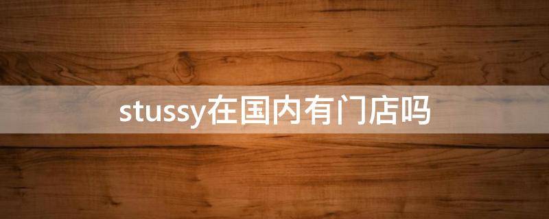 stussy在国内有门店吗（stussy中国区代理）
