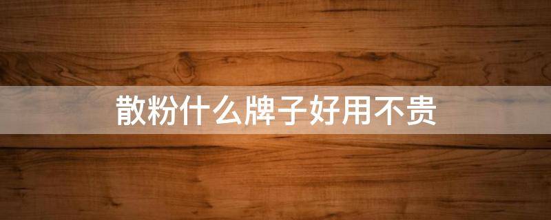散粉什么牌子好用不贵 散粉哪个品牌好用