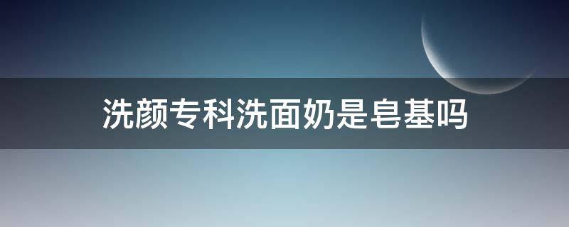 洗颜专科洗面奶是皂基吗（洗颜专科洗面奶多少钱一支）