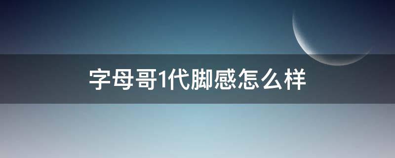 字母哥1代脚感怎么样（字母哥1代球鞋）