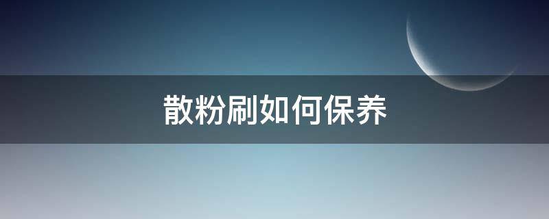 散粉刷如何保养 散粉刷怎么什么用的视频