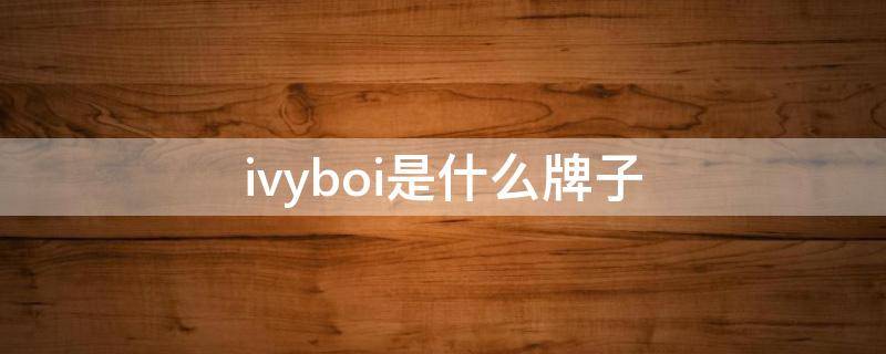 ivyboi是什么牌子 ivybears是什么品牌