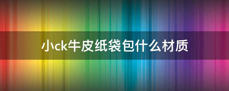 小ck牛皮纸袋包什么材质（小ck牛皮纸袋包多少钱）