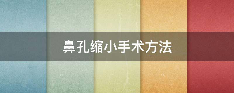 鼻孔缩小手术方法（鼻孔缩小手术方法有哪些）