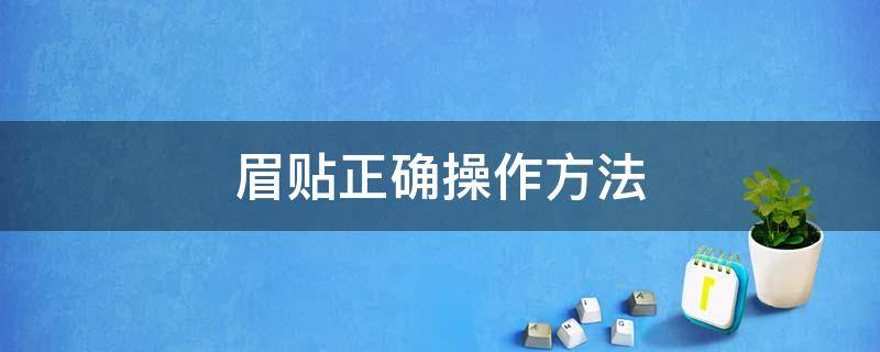 眉贴正确操作方法 新手眉贴怎么用视频
