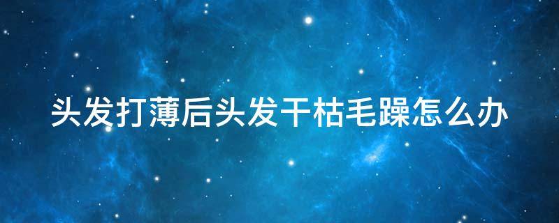 头发打薄后头发干枯毛躁怎么办（头发打薄后看起来好稀少）