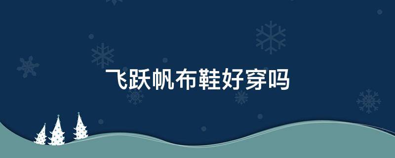 飞跃帆布鞋好穿吗 飞跃帆布鞋好穿吗知乎