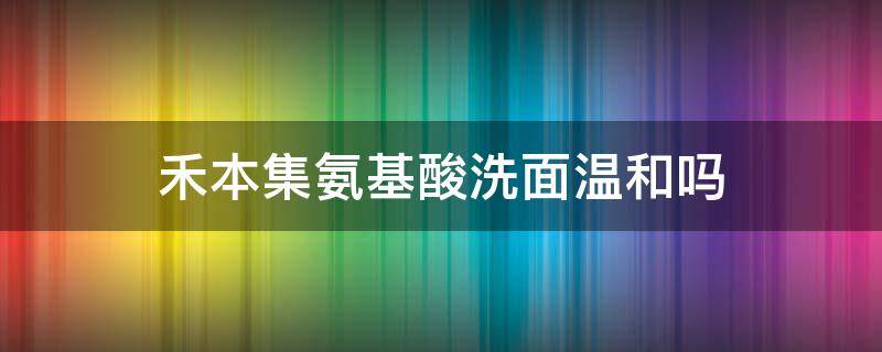 禾本集氨基酸洗面温和吗 禾本集氨基酸洁面膏