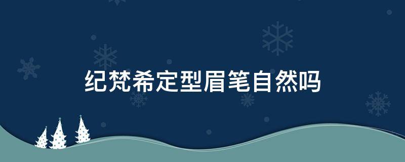 纪梵希定型眉笔自然吗 纪梵希眉笔好用吗