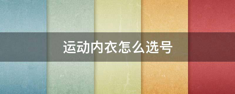运动内衣怎么选号（运动内衣怎么选号好看）