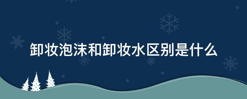 卸妆泡沫和卸妆水区别是什么（卸妆泡沫和卸妆水的区别）
