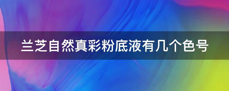 兰芝自然真彩粉底液有几个色号（兰芝自然色号还是亮米色）