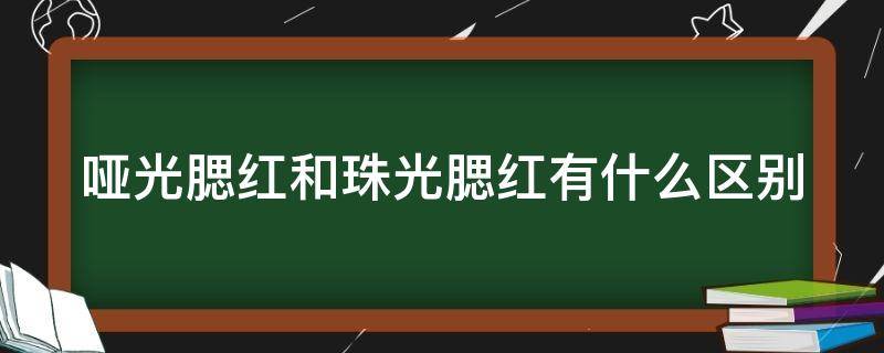哑光腮红和珠光腮红有什么区别（哑光腮红和珠光腮红哪个好看）