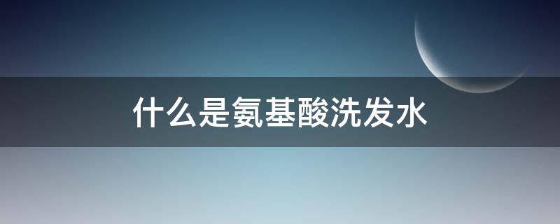 什么是氨基酸洗发水 什么是氨基酸洗发水好