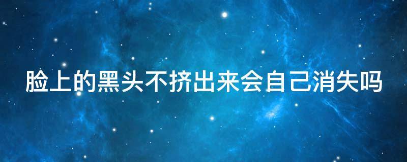 脸上的黑头不挤出来会自己消失吗 脸上的黑头不挤出来会自己消失吗
