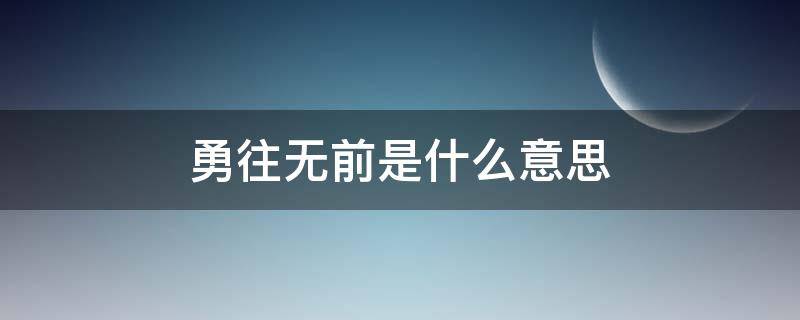 勇往无前是什么意思 勇往无前是什么意思解释