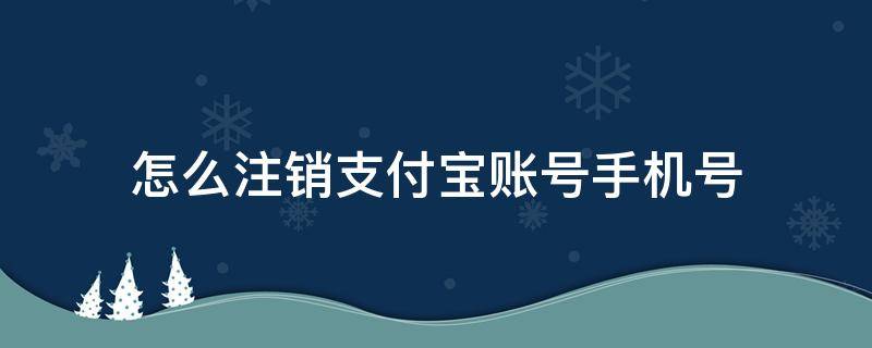 怎么注销支付宝账号手机号（怎么注销支付宝账号手机号码绑定）