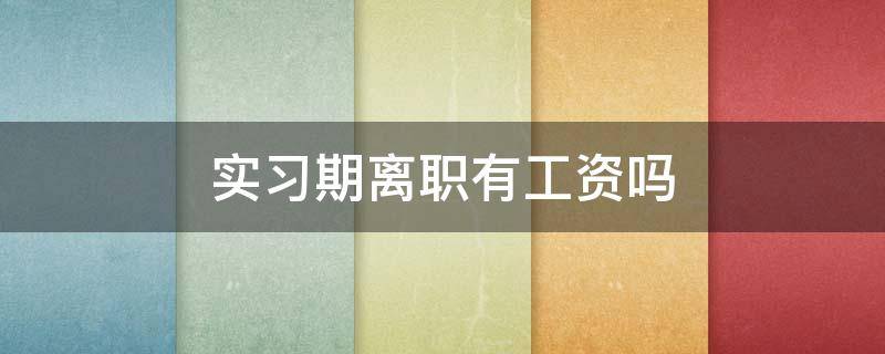 实习期离职有工资吗