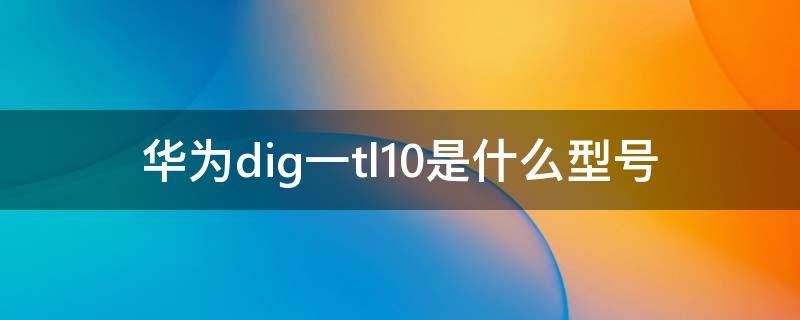 华为dig一tl10是什么型号（华为dig_tl10价格）