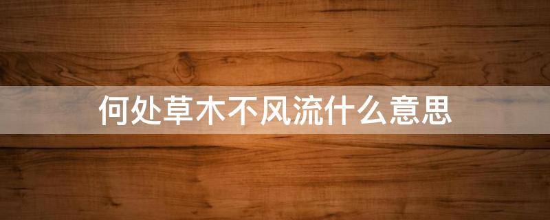 何处草木不风流什么意思（何处草木不风流什么意思解释）