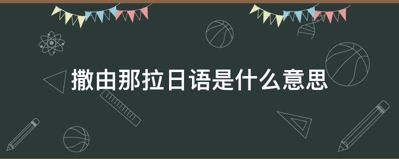 撒由那拉日语是什么意思 日语歌曲撒由那拉歌词