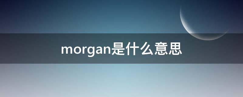 morgan是什么意思（morgan是什么意思用英语回答）