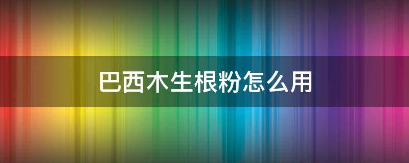 巴西木生根粉怎么用（巴西木生根粉和营养液怎么用）