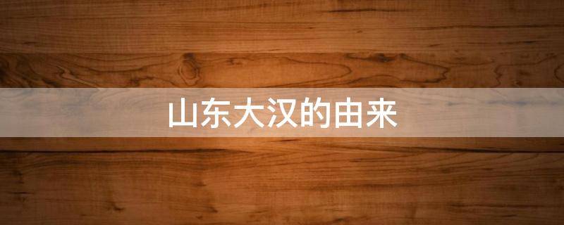 山东大汉的由来 山东大汉的由来和历史