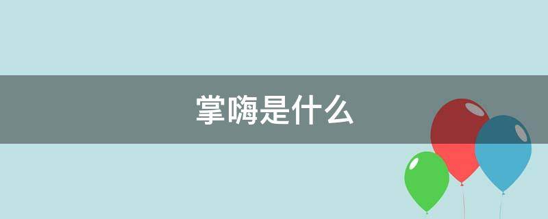 掌嗨是什么（啥叫掌嗨）