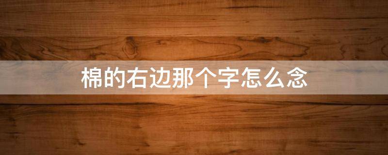 棉的右边那个字怎么念（帛怎么读）